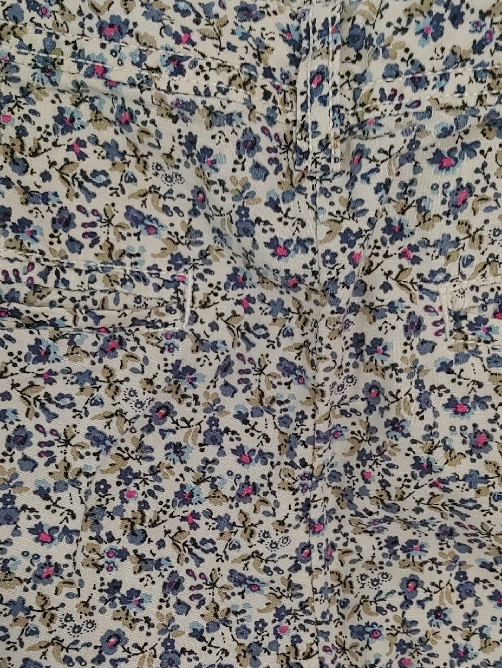 aerie Capris Floral Print on White Pants Rolled Cuff Women's Size 8/10 Casual - Picture 6 of 7
